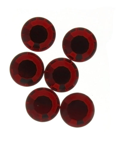 RHINESTONE RUBY ROUND FACETED GEMS (1 DOZ)