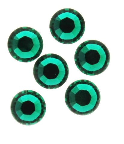 RHINESTONE EMERALD ROUND FACETED GEMS (1 DOZ)