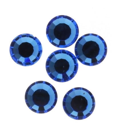 RHINESTONE SAPPHIRE ROUND FACETED GEMS (1 DOZ)