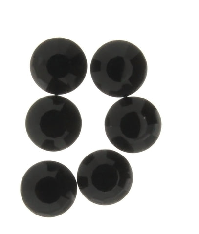 RHINESTONE JET ROUND FACETED GEMS (1 DOZ)