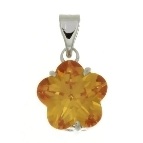 CZ Flower Yellow 10 mm Pendant
