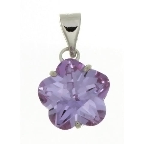 CZ Flower Purple 10 mm Pendant