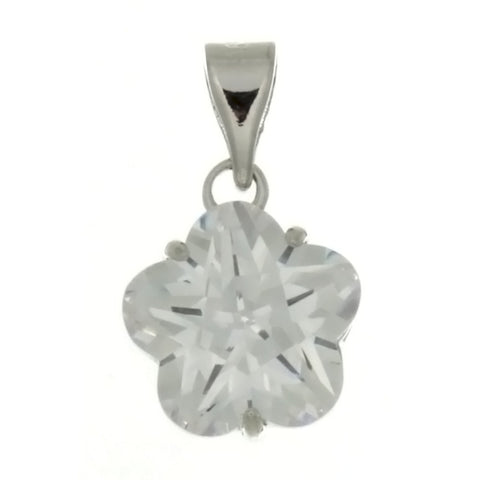 CZ Flower Clear 10 mm Pendant