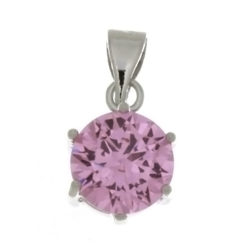 CZ Round Pink 10 mm Pendant