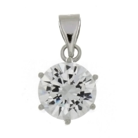 CZ Round Clear 10 mm Pendant
