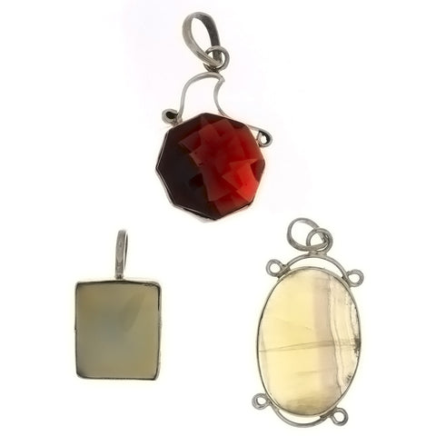 GEMSTONE VARIOUS SHAPE 40 MM SS WW PENDANT (6)