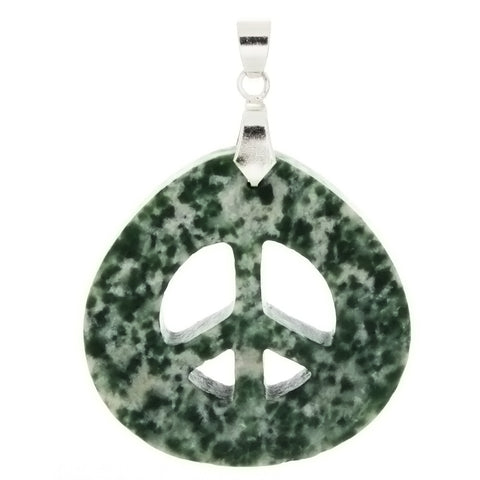 GEMSTONE AGATE TREE PEACE SIGN 39 MM PENDANT