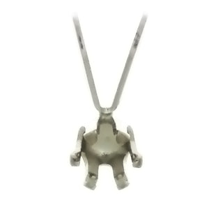 Sterling Silver Pendant Snap in 6 Prong Setting Holds 3mm Round