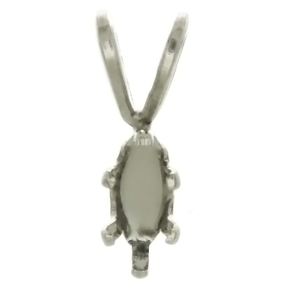 Sterling Silver Pendant Snap in 6 Prong Setting Holds 3x6mm Marquise