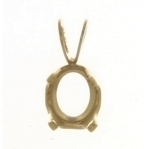 Gold Filled Pendant Snap in 4 Prong Setting Holds 6x8mm Oval