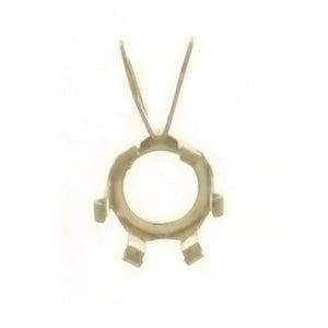 Gold 14K Pendant Snap in 6 Prong Setting Holds 6mm Round