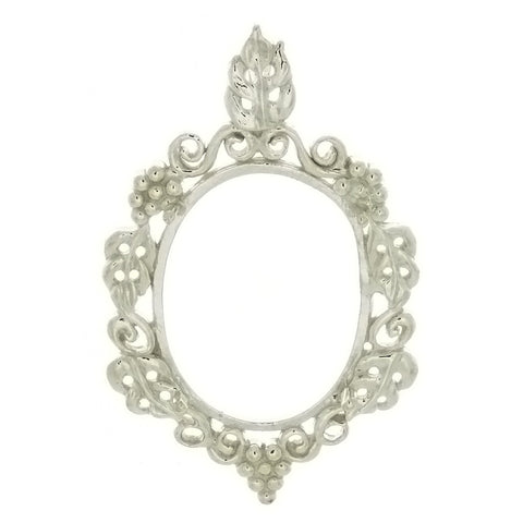 Cabochon Setting Sterling Silver Pendant Frame Holds 18x25 Cabochon