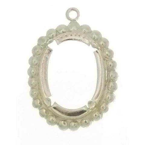 Cabochon Setting Sterling Silver Pendant Frame Holds 18x13 Cabochon