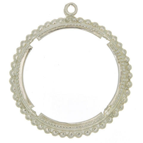 COIN HOLDER SILVER DOLLAR FRAMED SS FINDING