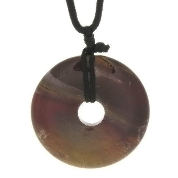 CORDED GEMSTONE VARIOUS DONUT NECKLACE