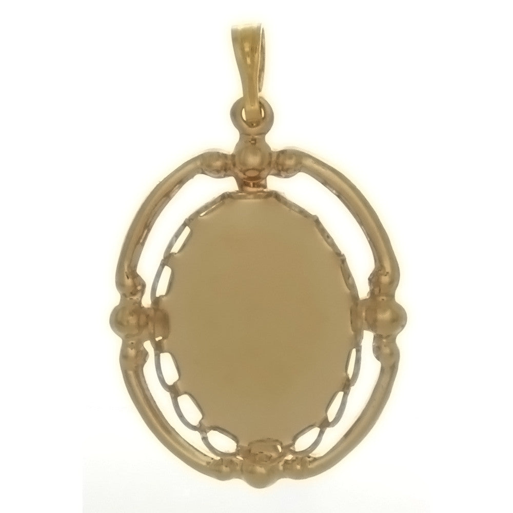 Cabochon Setting Framed Pendant Holds 13x18 mm Oval Cabochon