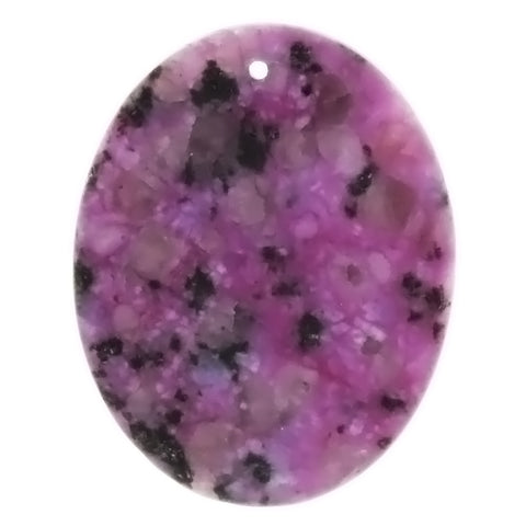 GEMSTONE KIWI STONE PURPLE OVAL 35 X 45 MM PENDANT
