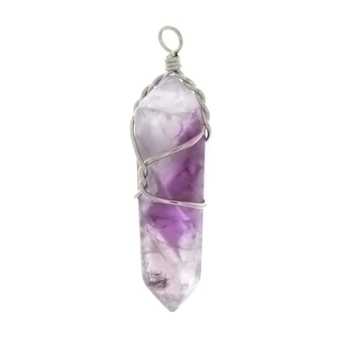 GEMSTONE AMETHYST POINT 30 MM WW PENDANT