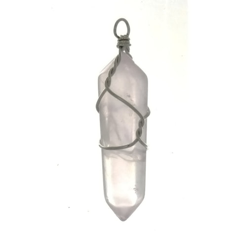 GEMSTONE QUARTZ ROSE POINT 30 MM WW PENDANT