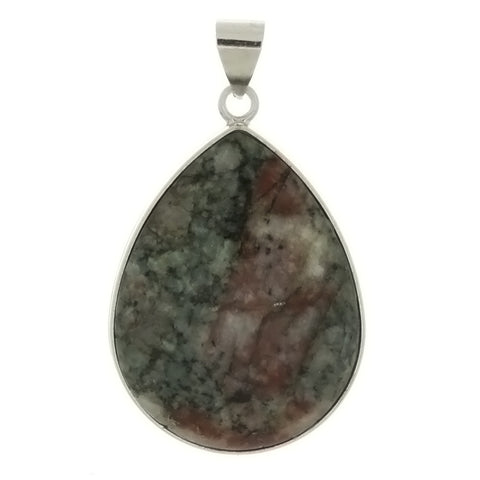 GEMSTONE RUBY ZOISITE TEARDROP 30 X 40 MM PENDANT