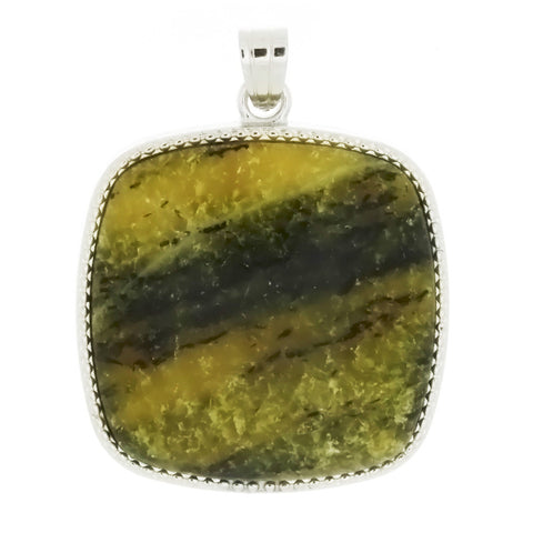 GEMSTONE TURQUOISE YELLOW SQUARE FRAMED 35 MM PENDANT