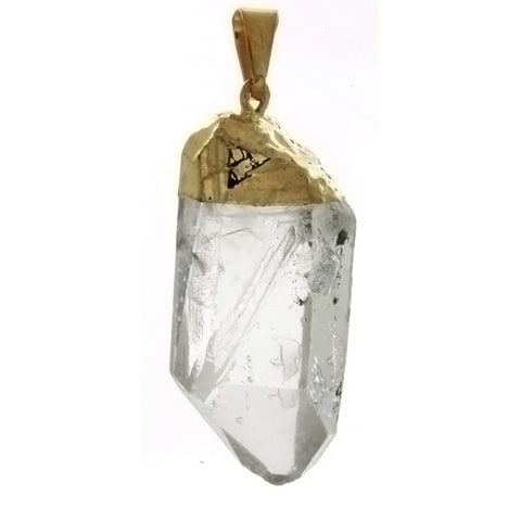 GEMSTONE QUARTZ CRYSTAL POINT 25 MM PENDANT