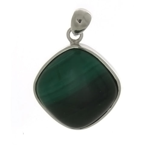 GEMSTONE MALACHITE DIAMOND 20 MM PENDANT