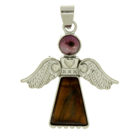 METAL ANGEL TIGER'S EYE 30 MM PENDANT