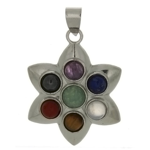 METAL CHAKRA LOTUS FLOWER 30 MM PENDANT
