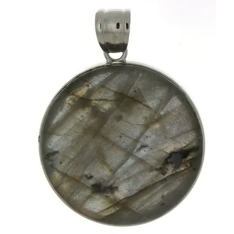 GEMSTONE LABRADORITE COIN 37 MM PENDANT
