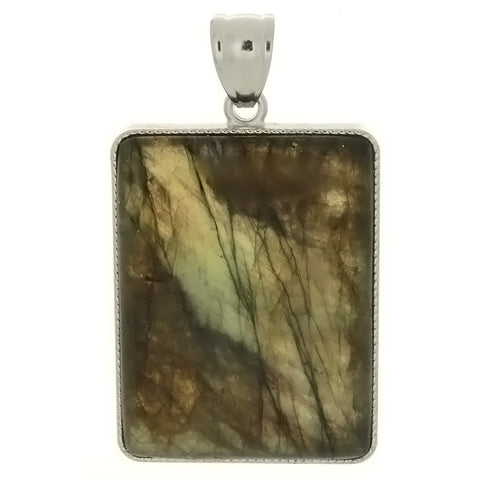 GEMSTONE LABRADORITE RECTANGLE 25 X 40 MM PENDANT