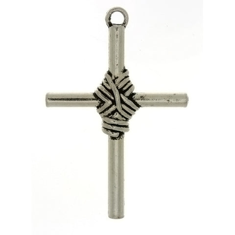 METAL CROSS W/ KNOT 32 X 47 MM PENDANT