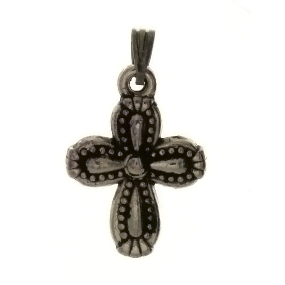 METAL CROSS ROUNDED 12 X 16 MM PENDANT