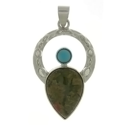 METAL ANGEL CELTIC UNAKITE PENDANT