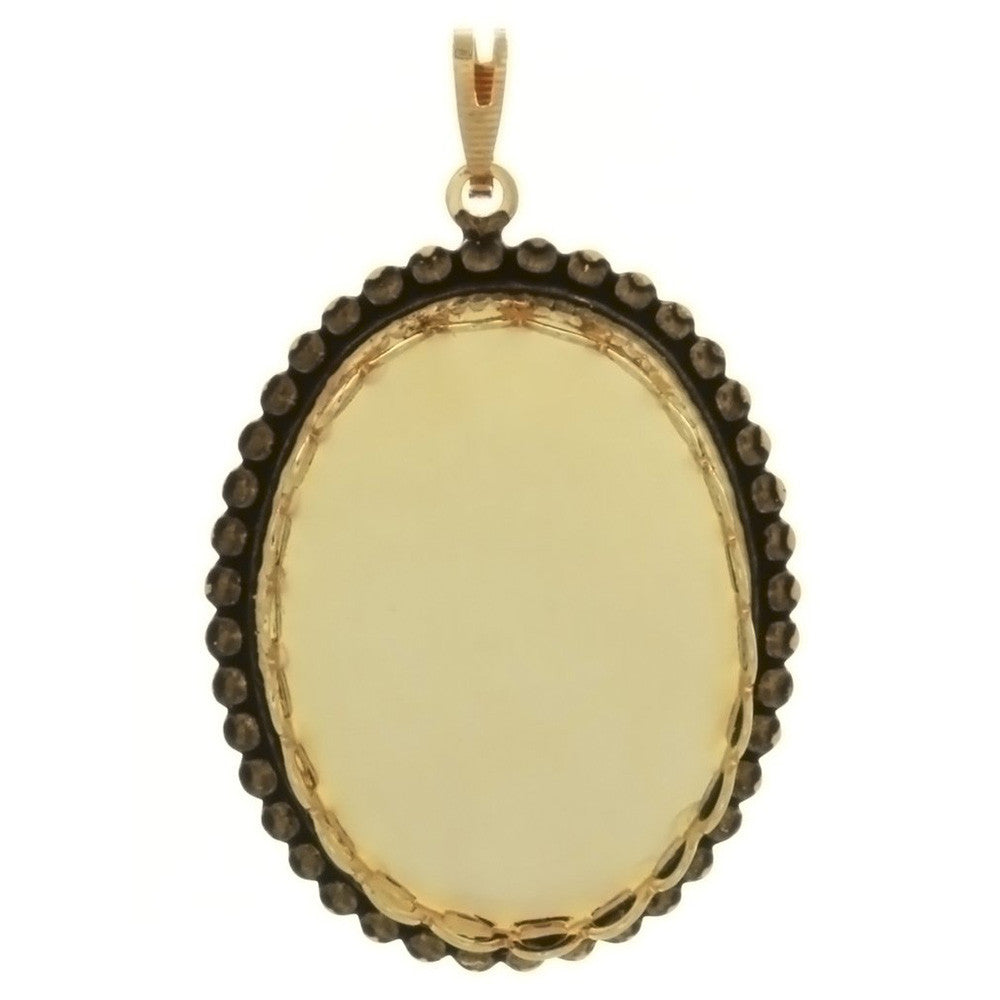 Cabochon Setting Pendant Holds 22x30 mm Oval Cabochon