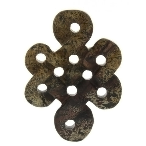 GEMSTONE JASPER PAINTBRUSH CELTIC KNOT 30 X 44 MM PENDANT