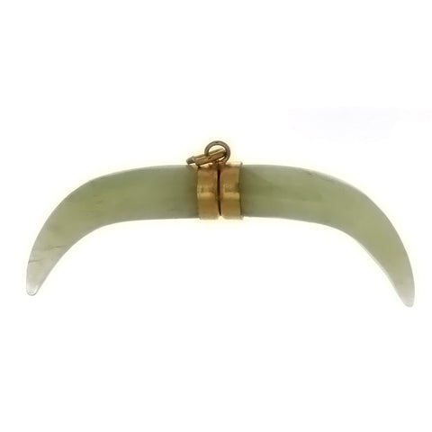 GEMSTONE AVENTURINE GREEN TUSK 30 MM PENDANT