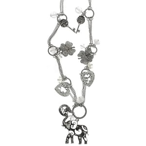 CHAIN CHARM ELEPHANT SILVER NECKLACE