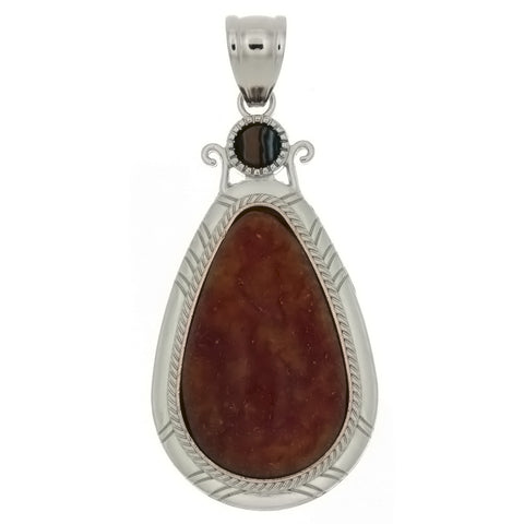 GEMSTONE JASPER TURTLE TEARDROP 20 X 35 MM PENDANT