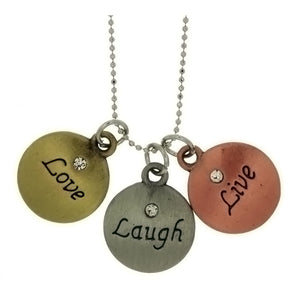 CHAIN CHARM INSPIRATIONAL MESSAGE NECKLACE