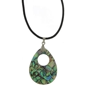 CORDED GEMSTONE MOTHER OF PEARL GO-GO NECKLACE
