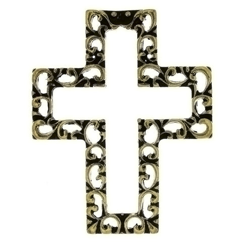 METAL CROSS OPEN 44 X 54 MM PENDANT