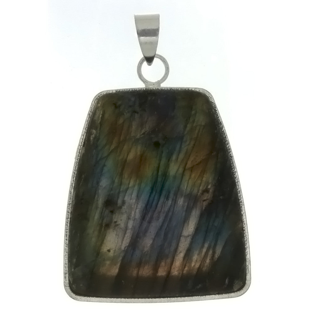 GEMSTONE LABRADORITE LADDER 29 X 32 MM PENDANT