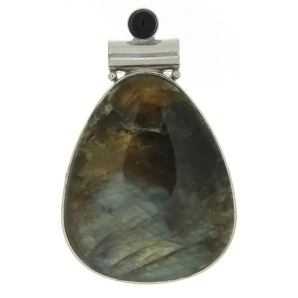 GEMSTONE LABRADORITE TEARDROP 32 X 48 MM PENDANT