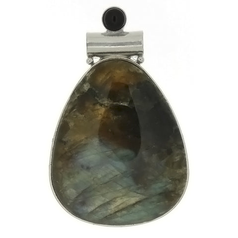 GEMSTONE LABRADORITE TEARDROP 32 X 48 MM PENDANT