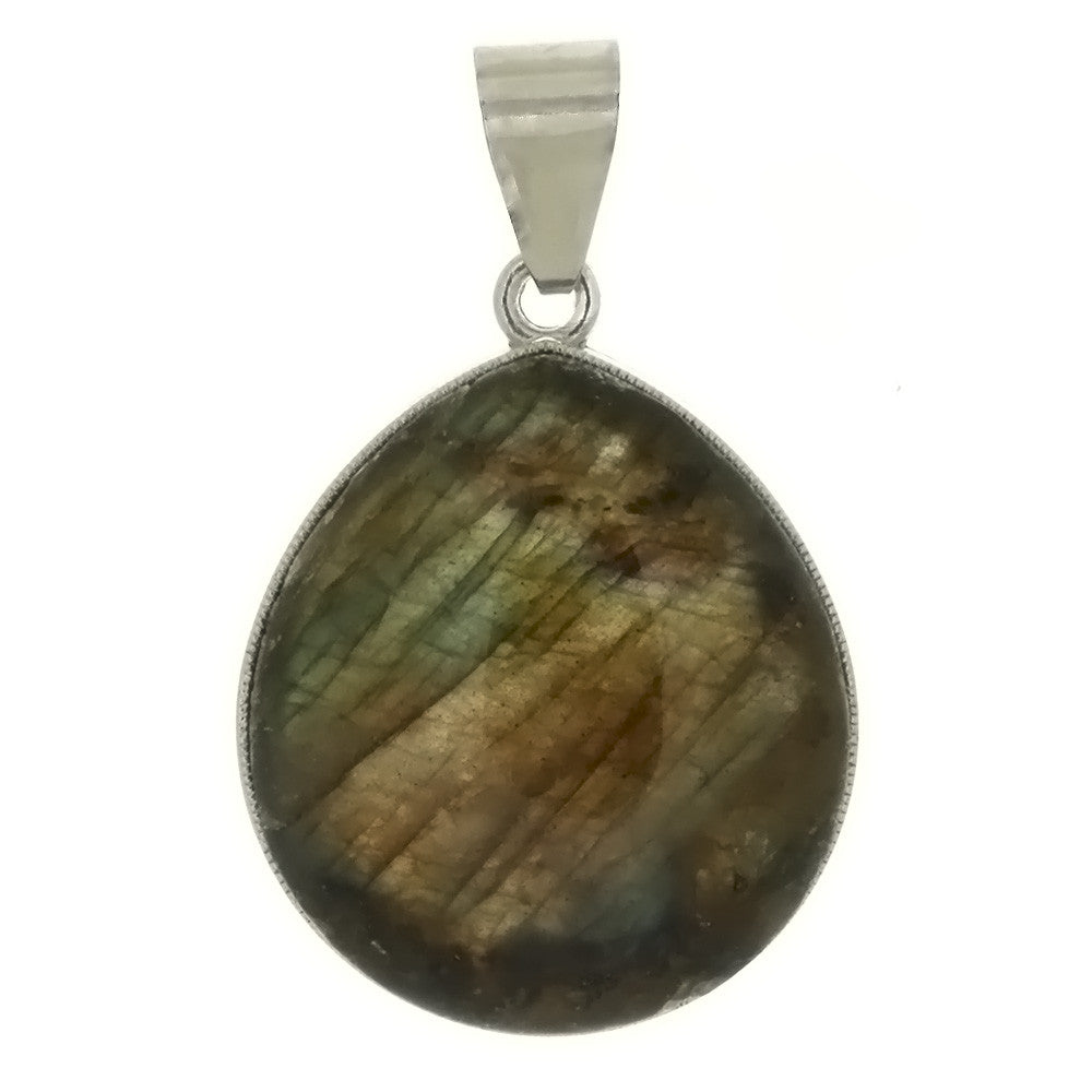 GEMSTONE LABRADORITE TEARDROP 28 X 32 MM PENDANT