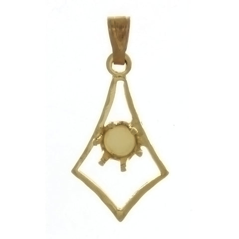 Faceted Stone Pendant Setting Snap in 6 Prong Holds 5mm Round
