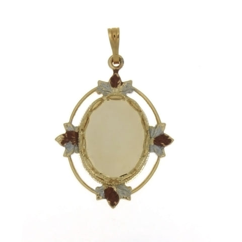 Cabochon Setting Tri-Color Pendant Holds 10x14 mm Oval Cabochon