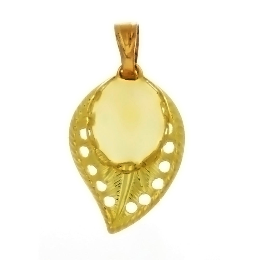 Cabochon Setting Leaf Pendant Holds 8x10mm Oval Cabochon