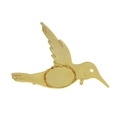 BROOCH CABOCHON HUMMINGBIRD 10 X 14 MM FINDING